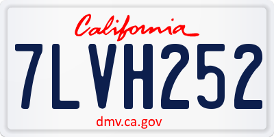 CA license plate 7LVH252