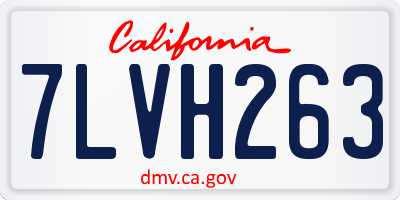 CA license plate 7LVH263