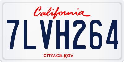 CA license plate 7LVH264