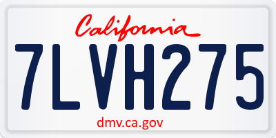 CA license plate 7LVH275