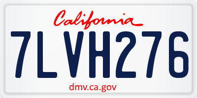 CA license plate 7LVH276