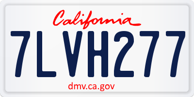 CA license plate 7LVH277