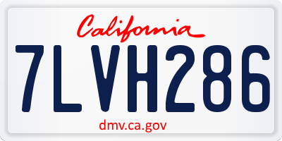 CA license plate 7LVH286