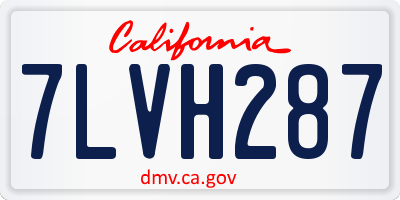 CA license plate 7LVH287