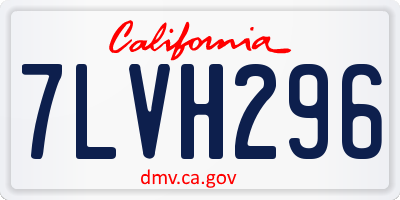 CA license plate 7LVH296