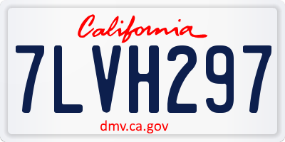 CA license plate 7LVH297