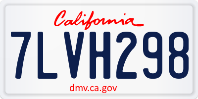 CA license plate 7LVH298