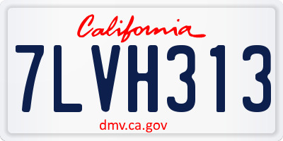 CA license plate 7LVH313