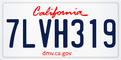 CA license plate 7LVH319