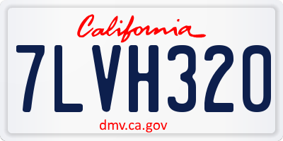 CA license plate 7LVH320