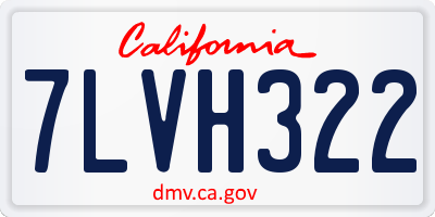 CA license plate 7LVH322