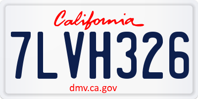 CA license plate 7LVH326