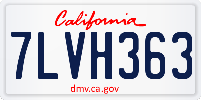 CA license plate 7LVH363