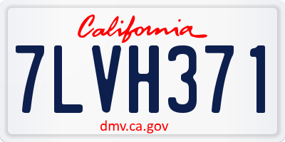 CA license plate 7LVH371