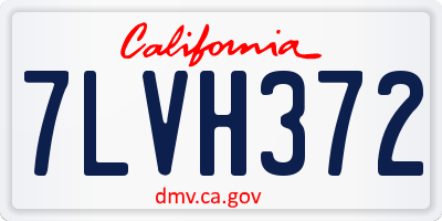CA license plate 7LVH372