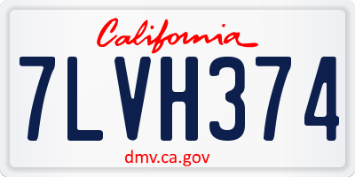 CA license plate 7LVH374
