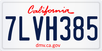 CA license plate 7LVH385