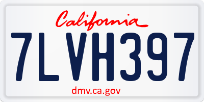 CA license plate 7LVH397