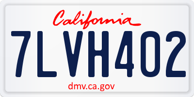 CA license plate 7LVH402