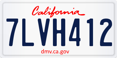 CA license plate 7LVH412