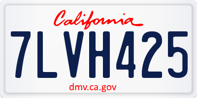 CA license plate 7LVH425