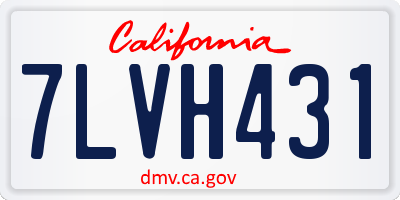 CA license plate 7LVH431