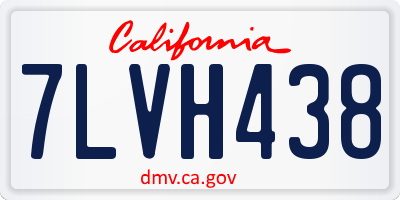 CA license plate 7LVH438