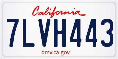 CA license plate 7LVH443