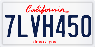 CA license plate 7LVH450