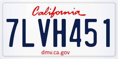 CA license plate 7LVH451