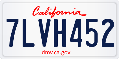 CA license plate 7LVH452