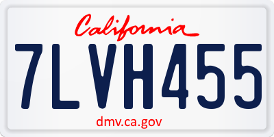 CA license plate 7LVH455