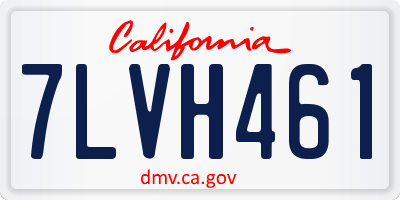 CA license plate 7LVH461