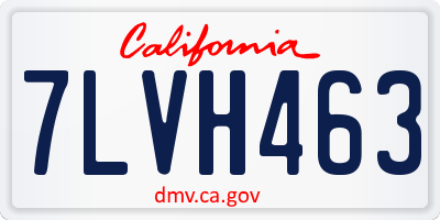 CA license plate 7LVH463