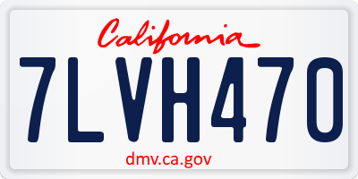 CA license plate 7LVH470