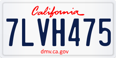 CA license plate 7LVH475