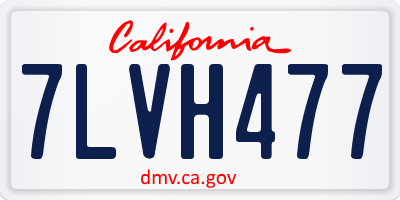 CA license plate 7LVH477