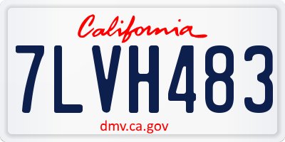 CA license plate 7LVH483