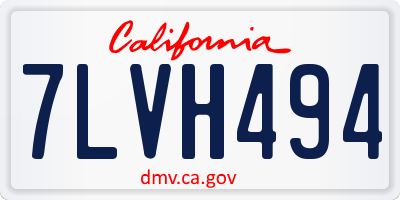 CA license plate 7LVH494