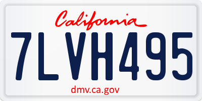 CA license plate 7LVH495