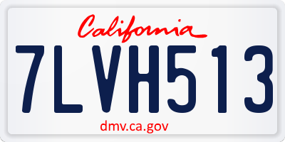 CA license plate 7LVH513