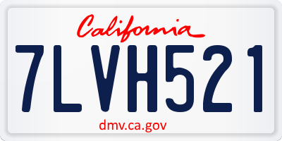 CA license plate 7LVH521
