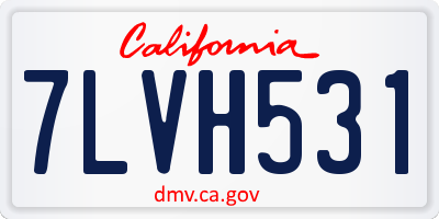 CA license plate 7LVH531