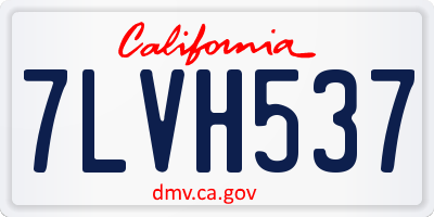 CA license plate 7LVH537