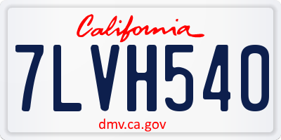 CA license plate 7LVH540