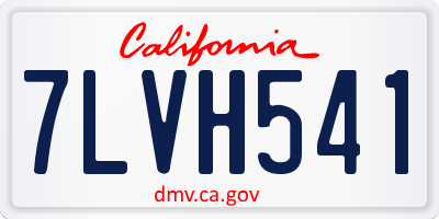 CA license plate 7LVH541
