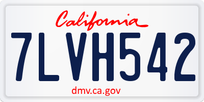 CA license plate 7LVH542