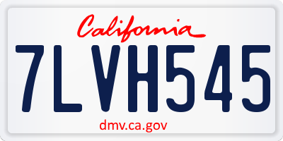 CA license plate 7LVH545