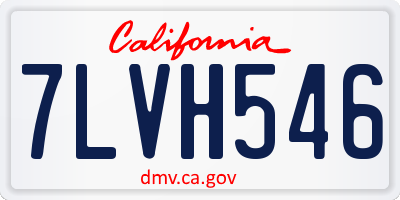 CA license plate 7LVH546