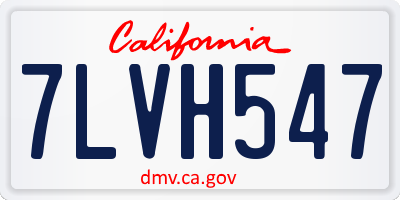 CA license plate 7LVH547